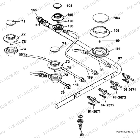 Взрыв-схема плиты (духовки) Zanussi ZC540AS IDEAL - Схема узла Section 6